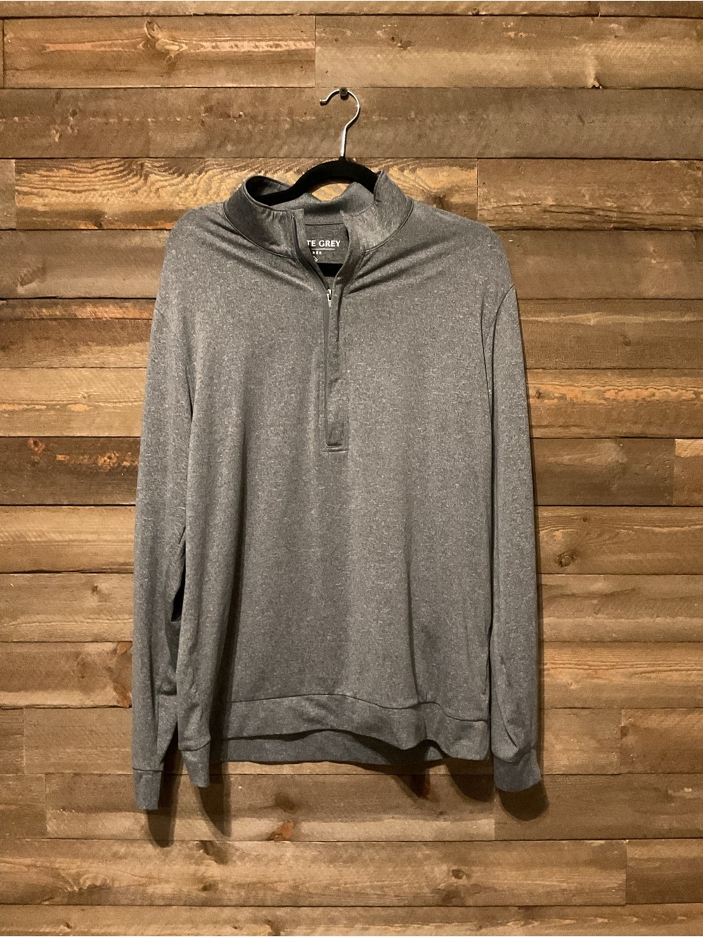 Matte Grey Men’s Heather Grey Quarter Zip Pullover Men’s Size Large EUC
